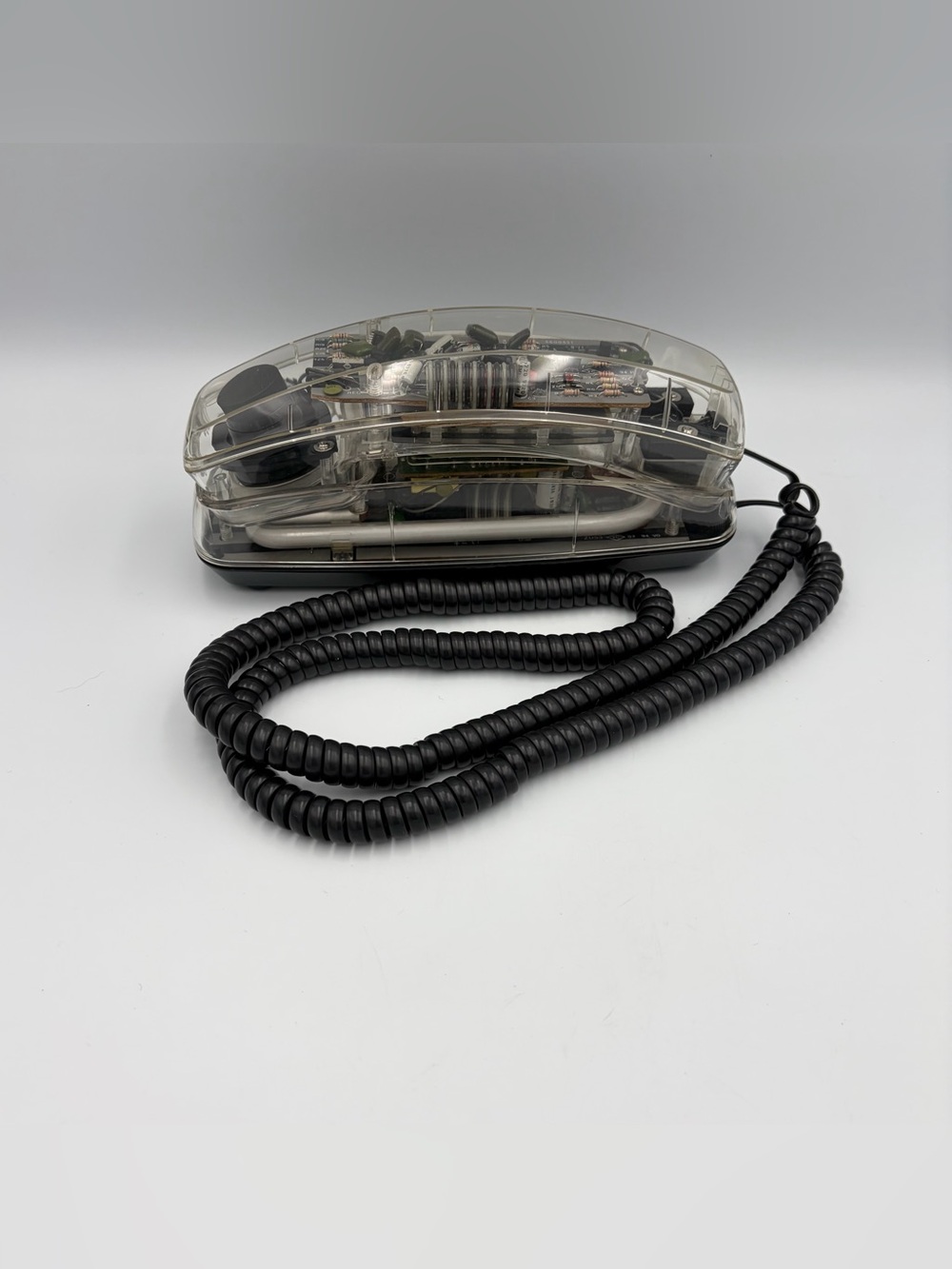 Vintage Retro Groovy Radio Shack Clear Phone 1980s Untested GrandpaCore Mancave